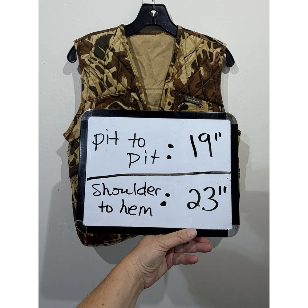 Vintage Gamehide Hunting Vest Men's Size L Duck Hunter Camouflage Upland Bird